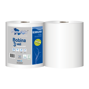Bobina industriale a 3 veli in pura cellulosa Paperdì