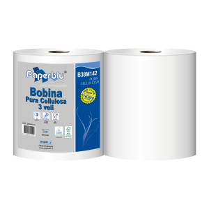 Bobina industriale a 3 veli in pura cellulosa Paperdì