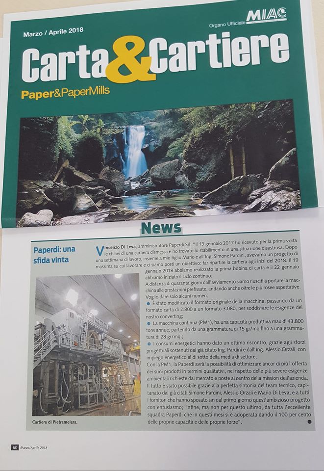 Settore carta e cartiere, produzione sostenibile